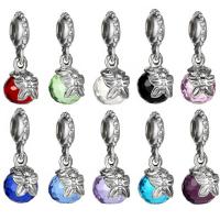 Pendentifs en alliage de Zinc Crystal, avec cristal, Placage de couleur argentée, sans filetage & facettes, plus de couleurs à choisir Environ 4.5mm, Vendu par PC