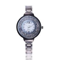 Reloj de Pulsera de mujeres, aleación de zinc, con rhinestone de acrílico & dial de aleación de cinc & Vidrio, Redondo aplanado, chapado, ajustable & para mujer, más colores para la opción, 35mm, longitud:aproximado 9 Inch, Vendido por Sarta