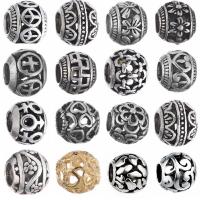 Perles de gros trou en alliage de zinc, Placage, styles différents pour le choix & creux Environ 4.3mm, Vendu par PC