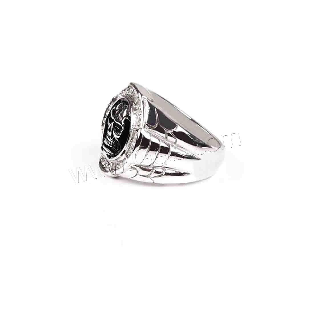 Men Stainless Steel Ring in Bulk, Skull, different size for choice & for man & with rhinestone & blacken, original color, 23mm, Sold By PC