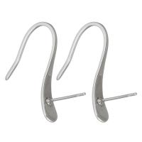 Stainless Steel Hook Earwire, original color 0.5mm, 1mm 