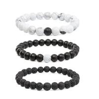 Piedras preciosas Pulsera, con Lapislázuli & lava & Ojo de tigre & Turquesa sintético & Ágata negra, aleación de cinc cierre magnético, diferentes materiales para la opción & unisexo, longitud:aproximado 8 Inch, Vendido por Sarta