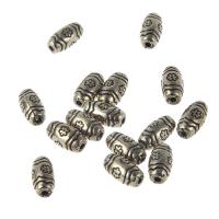 granos de plástico plateado CCB, plástico recubierto de cobre, chapado en color dorado antiguo, 11x6mm, agujero:aproximado 1mm, 100PCs/Bolsa, Vendido por Bolsa