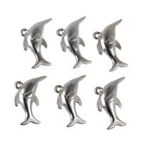 CCB Kunststoff Anhänger, Verkupferter Kunststoff, Dolphin, Platinfarbe platiniert, 31x23mm, Bohrung:ca. 1mm, 30PCs/Tasche, verkauft von Tasche