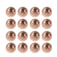 granos de plástico plateado CCB, plástico recubierto de cobre, Esférico, chapado en color rosa dorada, 12mm, agujero:aproximado 1mm, 100PCs/Bolsa, Vendido por Bolsa