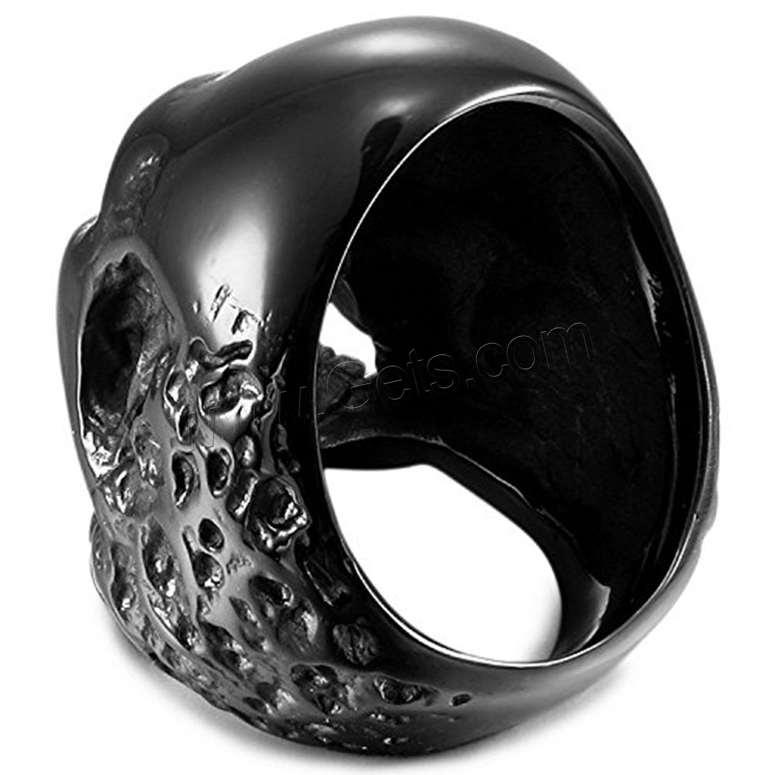 Enamel Stainless Steel Finger Ring, Skull, plated, Unisex & different size for choice, more colors for choice, 36mm, Sold By PC