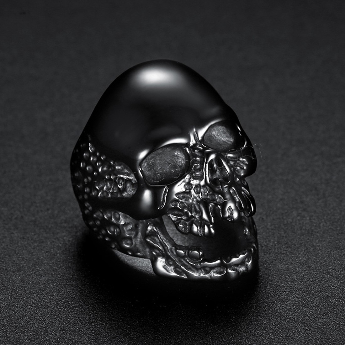 Enamel Stainless Steel Finger Ring, Skull, plated, Unisex & different size for choice, more colors for choice, 36mm, Sold By PC