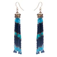 Fashion Fringe Earrings, Zinc Alloy, with Seedbead, plated, vintage & Bohemian style & for woman 