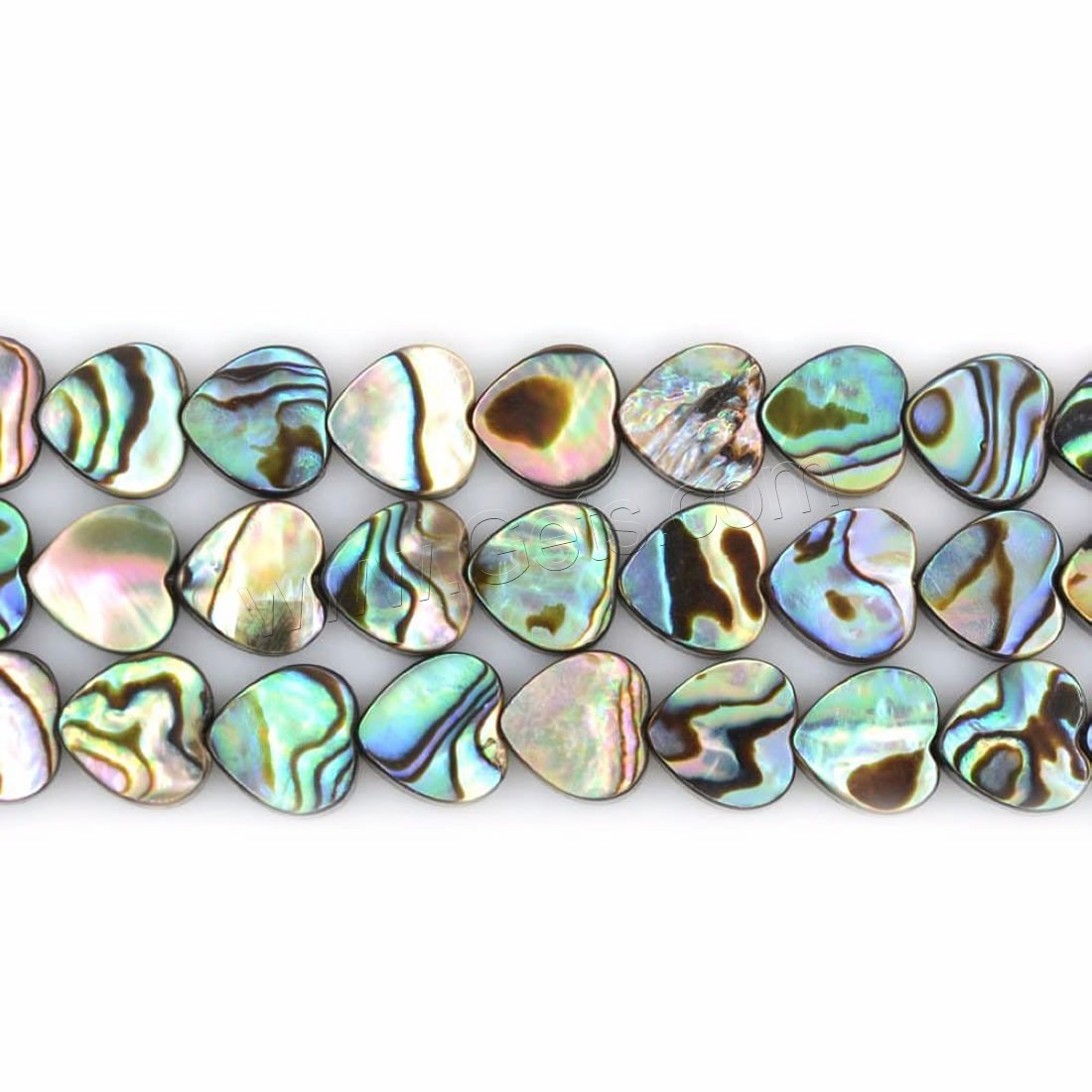 Abalone Shell Beads, Heart, different size for choice, Hole:Approx 0.8-2mm, Length:Approx 16 Inch, Sold By Strand