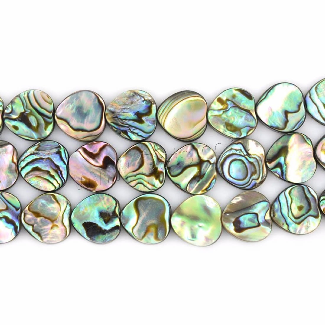 Abalone Shell Beads, Heart, different size for choice, Hole:Approx 0.8-2mm, Length:Approx 16 Inch, Sold By Strand