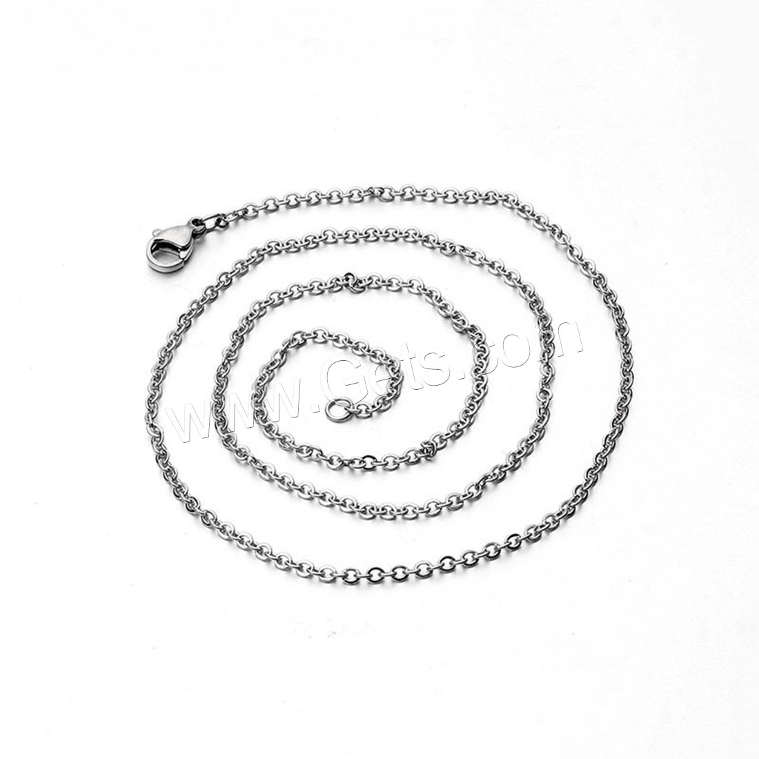 Stainless Steel Chain Necklace, different length for choice & Unisex & oval chain, original color, 3.2mm, Sold By Strand