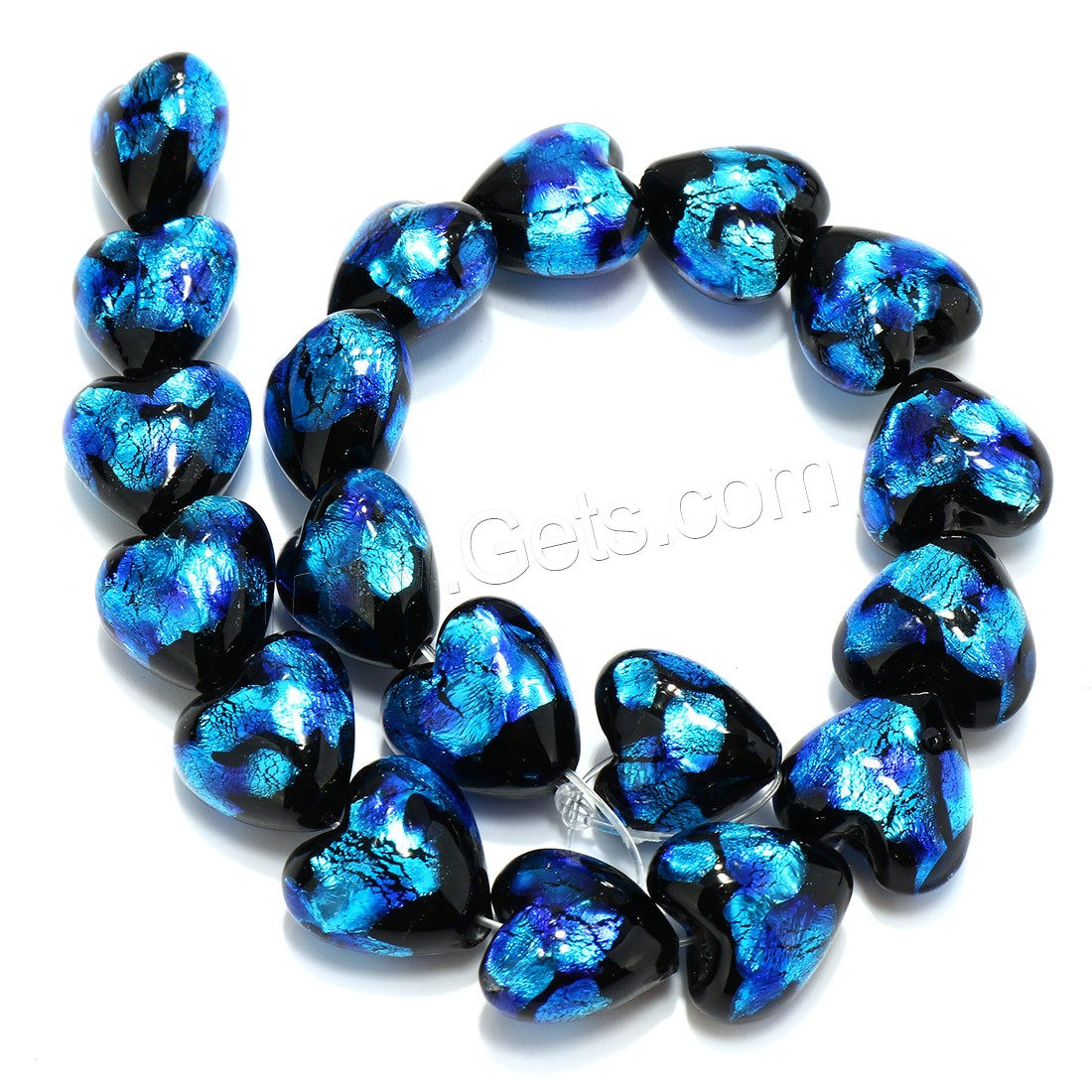 Perles murano faites à la main , chalumeau, coeur, normes différentes pour le choix, Trou:Environ 1mm, Longueur:Environ 8.5 pouce, Vendu par brin