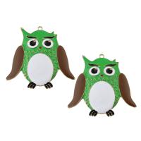 Zinc Alloy Animal Pendants, Owl, gold color plated, enamel, lead & cadmium free Approx 3mm 