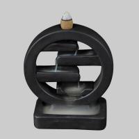 Incense Smoke Flow Backflow Holder Ceramic Incense Burner, Porcelain, durable, black 