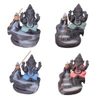 Incense Smoke Flow Backflow Holder Ceramic Incense Burner, Porcelain, Elephant, durable 