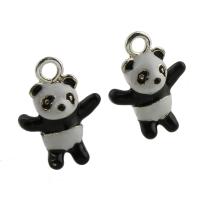 Zinc Alloy Enamel Pendants, Panda, antique silver color plated, lead & cadmium free Approx 2mm 