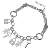 Edelstahl Charm Armband, mit Verlängerungskettchen von 1Inch, Armband  Bettelarmband & Oval-Kette & für Frau, originale Farbe, 9x14mm, 7x16mm, Länge:ca. 7.5 ZollInch, verkauft von Strang