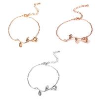 Moda pulseras de la aleación de Zinc, con 2Inch extender cadena, Flor, chapado, cadena oval & para mujer, más colores para la opción, longitud:aproximado 8 Inch, Vendido por Par