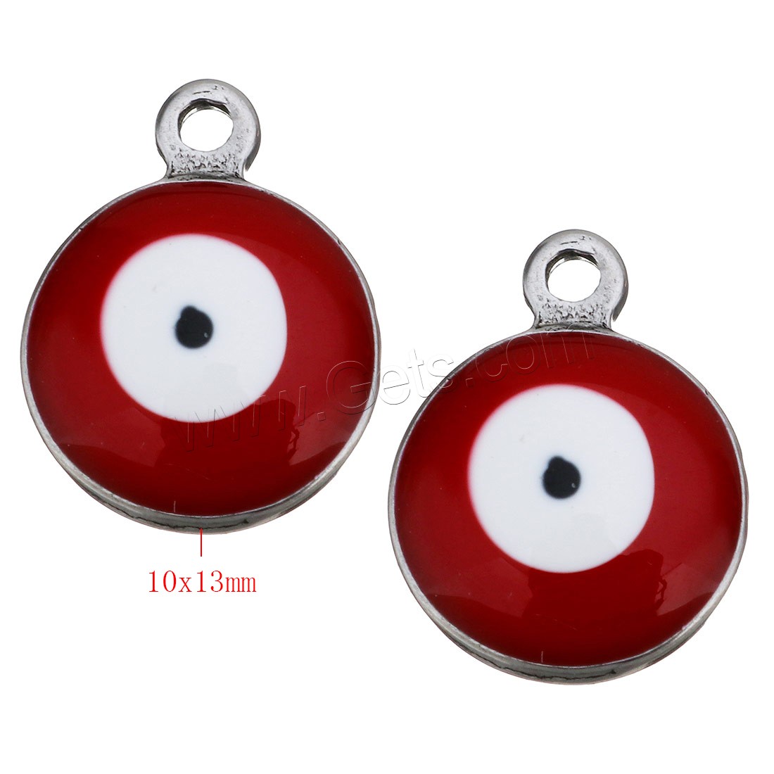 Enamel Stainless Steel Pendant, Flat Round, evil eye pattern & different size for choice, more colors for choice, Hole:Approx 1.5mm, Sold By PC