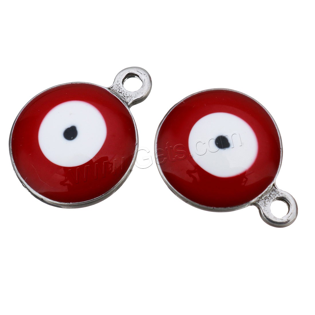 Enamel Stainless Steel Pendant, Flat Round, evil eye pattern & different size for choice, more colors for choice, Hole:Approx 1.5mm, Sold By PC