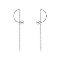 Boucle d'oreille en alliage de zinc en plastique perle, avec Plastique ABS perle, acier inoxydable puce boucle d'oreille, Placage de couleur platine, pour femme & avec strass, sans plomb et cadmium Vendu par paire