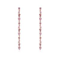 Boucle d'oreille de zinc alliage strass goutte, alliage de zinc, acier inoxydable puce boucle d'oreille, Placage de couleur d'or, pour femme & avec strass, sans plomb et cadmium Vendu par paire