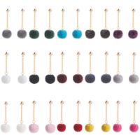 alliage de zinc Boucle d'oreille goutte, avec Peluche, Placage de couleur d'or, pour femme, plus de couleurs à choisir Vendu par paire