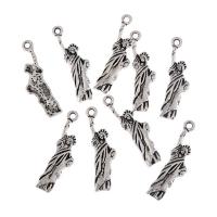 Pendentifs en forme de personnage en alliage de Zinc, Lady Liberty, Plaqué de couleur d'argent, sans plomb et cadmium Environ 1mm Vendu par sac