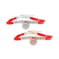 Zinc bracelets en strass en alliage , alliage de zinc, avec corde en nylon, Placage, pour femme & avec strass, plus de couleurs à choisir Environ 9 pouce, Vendu par brin