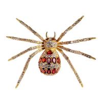 Broche de diamantes de imitación latón, metal, Araña, chapado en color dorado, para mujer & con diamantes de imitación, más colores para la opción, 67x55mm, Vendido por UD