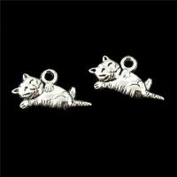 Zinc Alloy Animal Pendants, Cat, antique silver color plated, lead & cadmium free Approx 1mm 