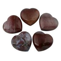 Red Jasper Cabochon, Heart, flat back 