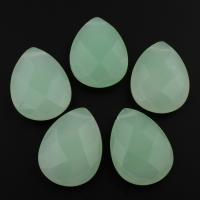 Green Aventurine Cabochon, Teardrop, flat back 