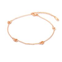 Bracelets en acier inoxydable bijoux, avec 40mm chaînes de rallonge, beignet, Plaqué de couleur d'or rose, chaîne ovale & pour femme, 7mm Environ 8.3 pouce, Vendu par brin