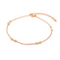 Bracelets en acier inoxydable bijoux, avec 40mm chaînes de rallonge, Infini, Plaqué de couleur d'or rose, chaîne ovale & pour femme, 10mm Environ 8.3 pouce, Vendu par brin