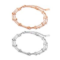 Bracelets en acier inoxydable bijoux, avec 50mm chaînes de rallonge, Rond, Placage, chaîne ovale & pour femme & 3 brins, plus de couleurs à choisir, 3mm Environ 8.3 pouce, Vendu par brin