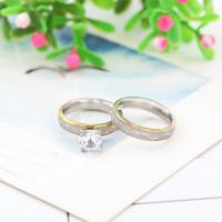 Edelstahl Paar- Ring, plattiert, unisex & verschiedene Größen vorhanden & mit Strass & Falten, 2PCs/setzen, verkauft von setzen