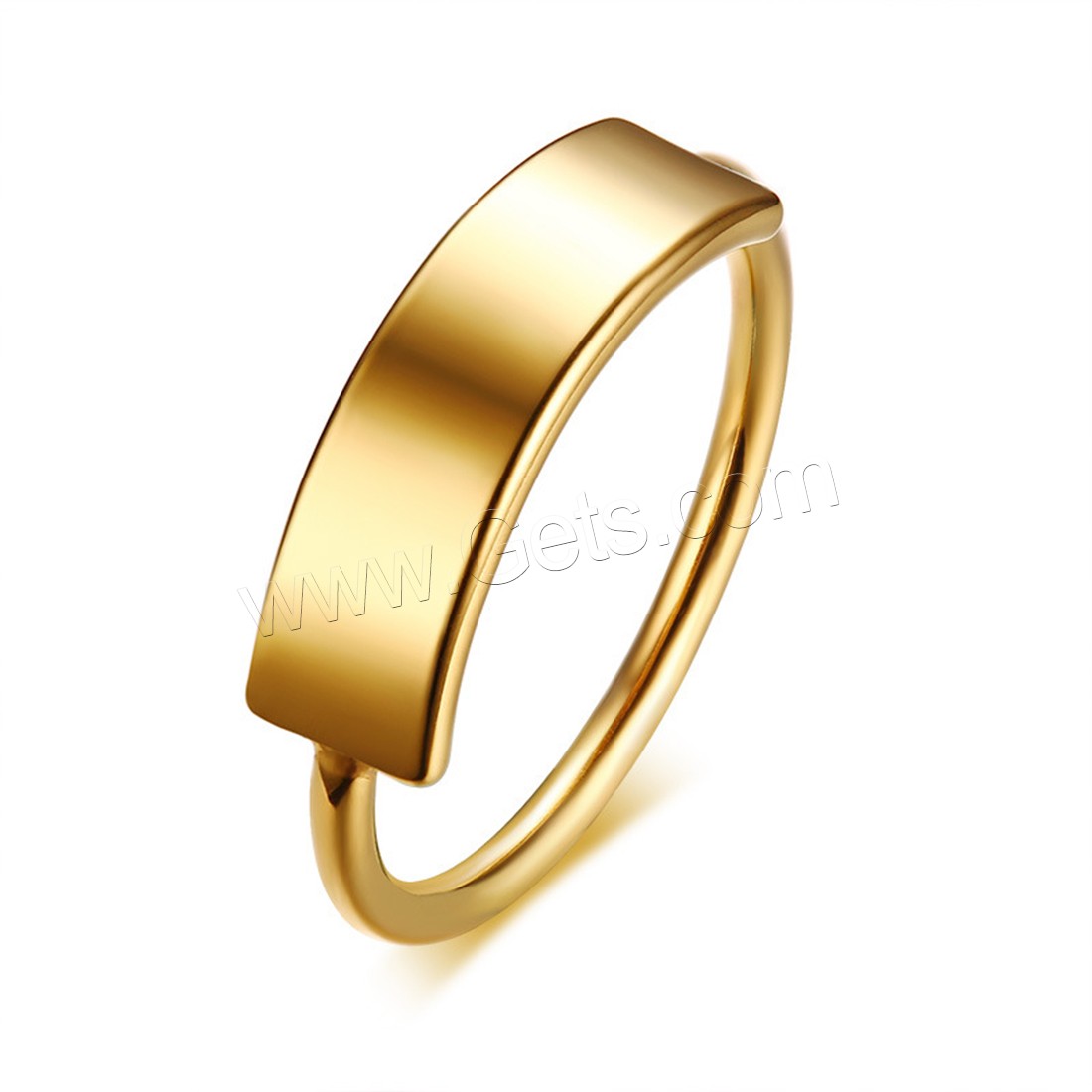 Bague en acier inoxydable, Placage de couleur d'or, normes différentes pour le choix & pour femme, 5mm, Vendu par PC