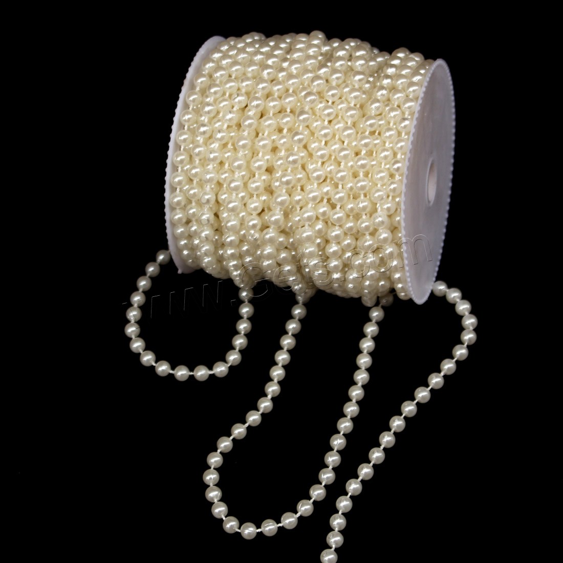 ABS Plastic Pearl Bead Garland Strand, different size for choice, beige, Sold By Spool