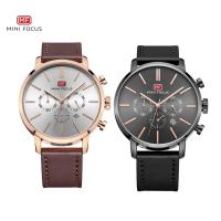 MINIFOCUS® Watch Collection, Cowhide, with zinc alloy dial & Glass & Stainless Steel, plated, adjustable & for man & waterproof 22mm Approx 9.6 Inch 