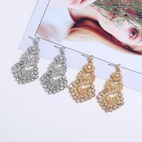 Boucle d'oreille de zinc alliage strass goutte, alliage de zinc, acier inoxydable puce boucle d'oreille, Placage, pour femme, plus de couleurs à choisir, sans plomb et cadmium Vendu par paire