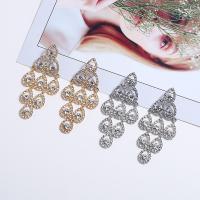 Boucle d'oreille de zinc alliage strass goutte, alliage de zinc, acier inoxydable puce boucle d'oreille, Placage, pour femme & avec strass, plus de couleurs à choisir, sans plomb et cadmium Vendu par paire