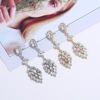 Glass Zinc Alloy Earring, with Glass, stainless steel post pin, plated, for woman lead & cadmium free 