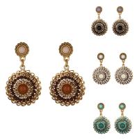 Boucle d'oreille de zinc alliage strass goutte, alliage de zinc, avec résine, fer puce boucle d'oreille, Plaqué de couleur d'or antique, pour femme & avec strass, plus de couleurs à choisir, sans plomb et cadmium Vendu par paire