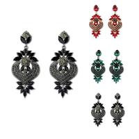 Boucle d'oreille de zinc alliage strass goutte, alliage de zinc, avec verre, acier inoxydable puce boucle d'oreille, Placage, pour femme & avec strass, plus de couleurs à choisir, sans plomb et cadmium Vendu par paire