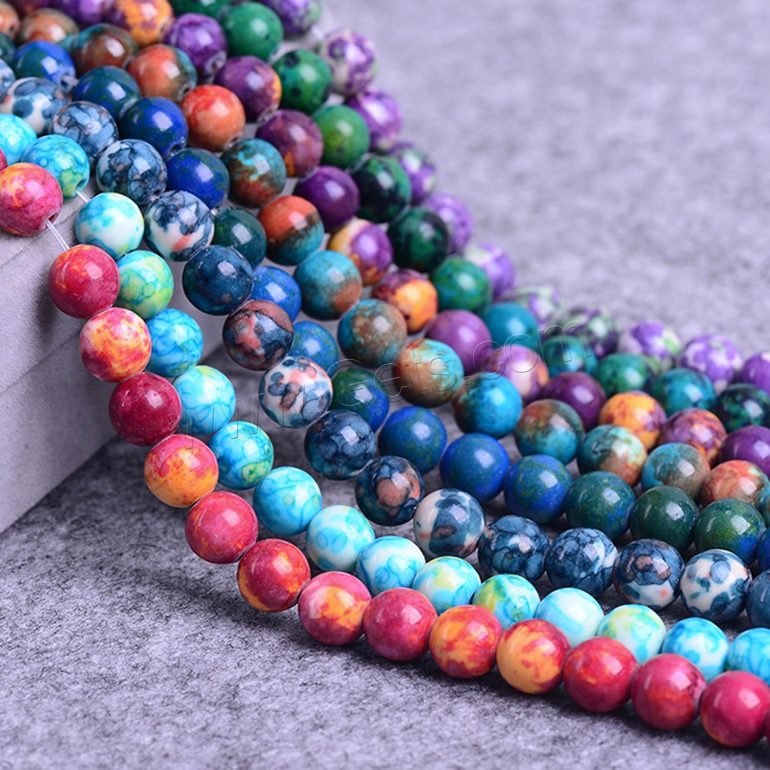 Rain Flower Stone Beads, Round, different size for choice, Length:Approx 15.3 Inch, Sold By Strand