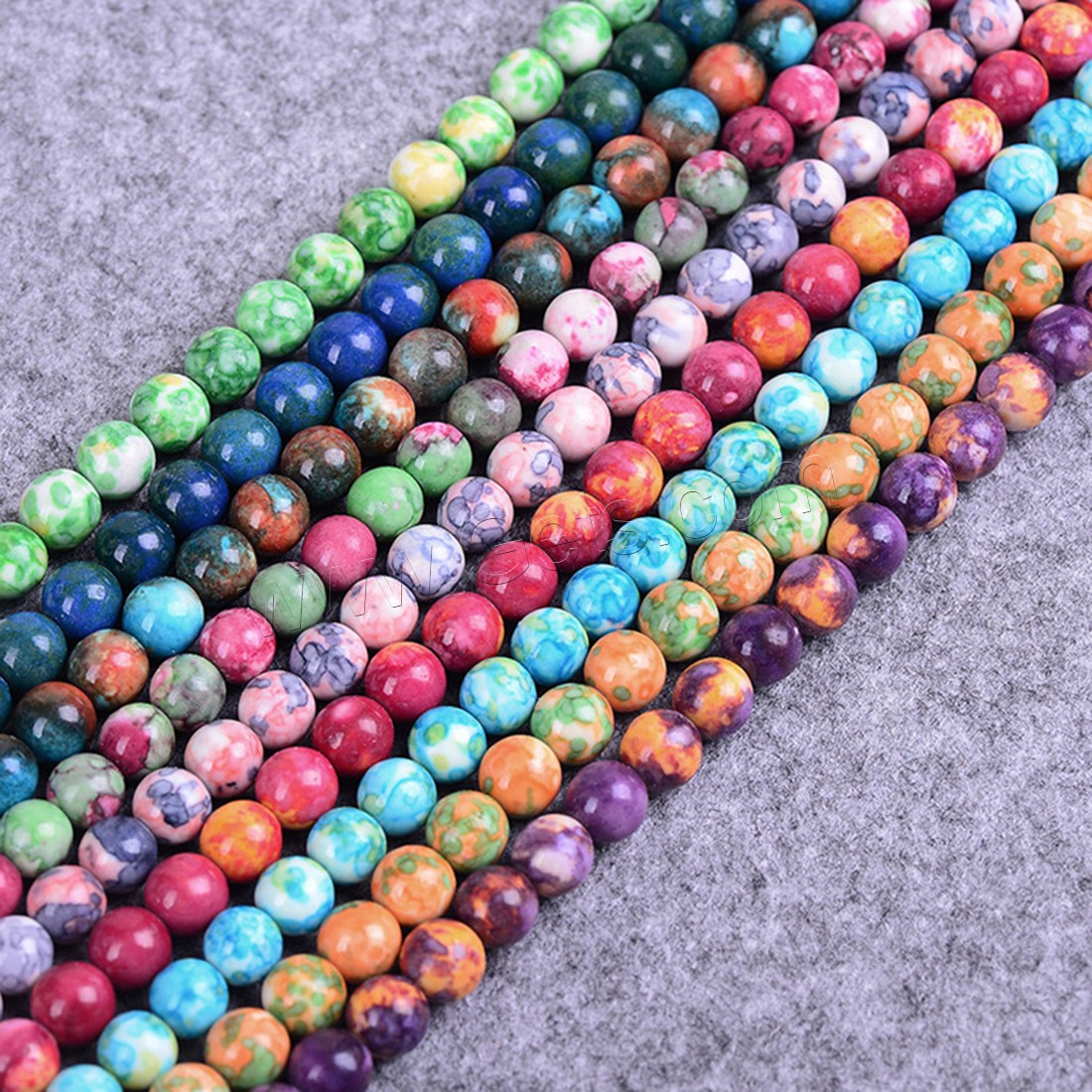 Rain Flower Stone Beads, Round, different size for choice, Length:Approx 15.3 Inch, Sold By Strand