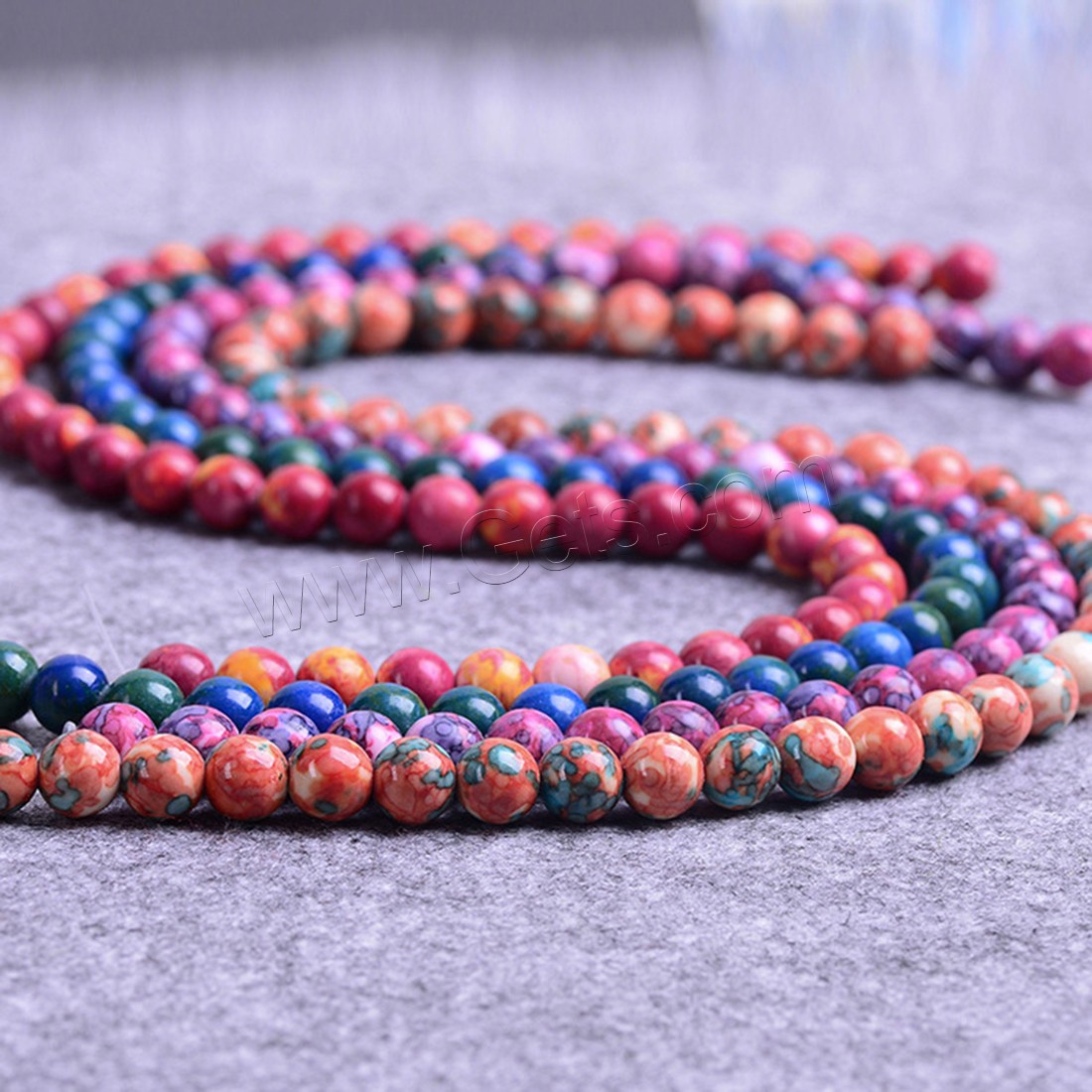 Rain Flower Stone Beads, Round, different size for choice, Length:Approx 15.3 Inch, Sold By Strand