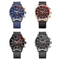 MINIFOCUS® Watch Collection, Leather, with Glass & Stainless Steel & Zinc Alloy, plated, Life water resistant & adjustable & for man Approx 10 Inch 