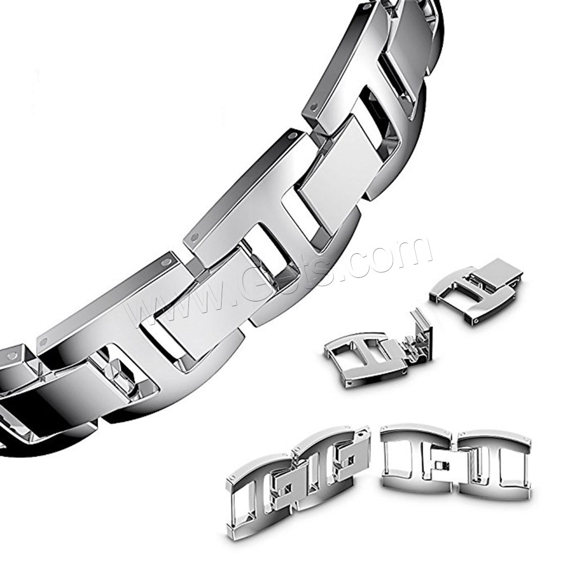 alliage de zinc bracelet de montre, Placage, pour Apple Watch & normes différentes pour le choix & avec strass, plus de couleurs à choisir, Longueur:Environ 8.2 pouce, Vendu par brin